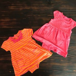 (20% OFF 4+) A74 Carter’s girls 2pk romper; 6mo